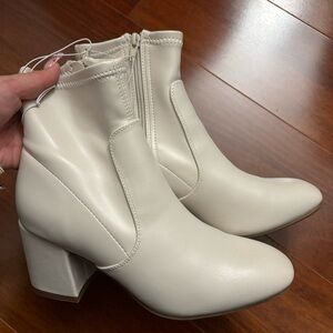 Sugar Cream Heeled Ankle Boots